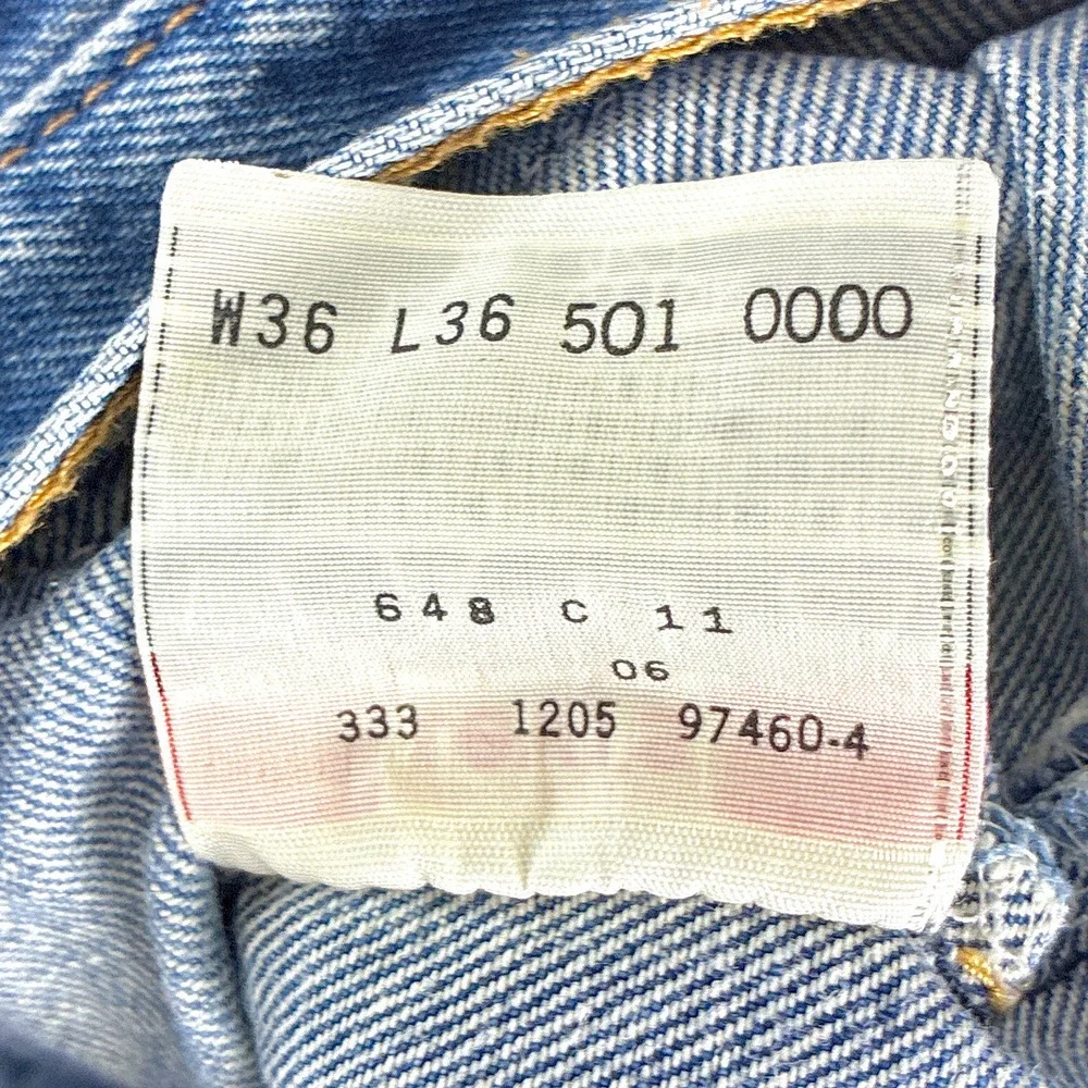 VTG Levis 501 XX Jeans Mens 36x36 (34x33) Faded Whiskered Button Fly Classic